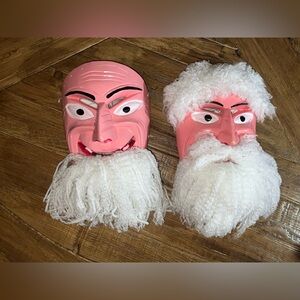 Mexican Folk Art wooden carved masks - 2 pieces